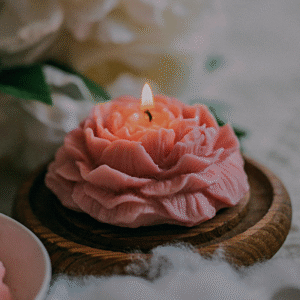 Vela aromática en forma de rosa — Aromática, efecto ambiente y detalle especial