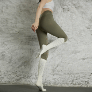Calcetines Largos de Yoga y Pilates de Cinco Dedos Antideslizantes para Mujer