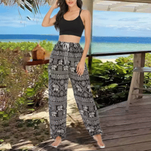 Pantalones Harem Mujer de Cintura Alta | Pantalón Holgado Casual Estampado