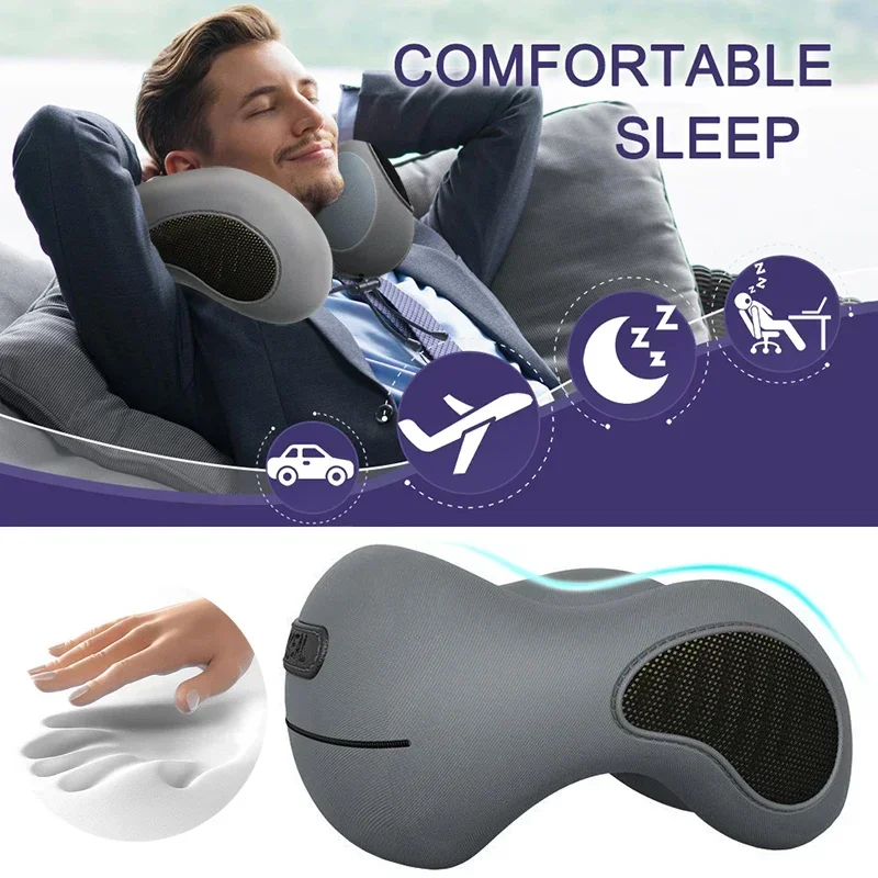 Almohada Cervical de Viaje Viscoelástica en Forma U con Soporte Ergonómico - Imagen 2