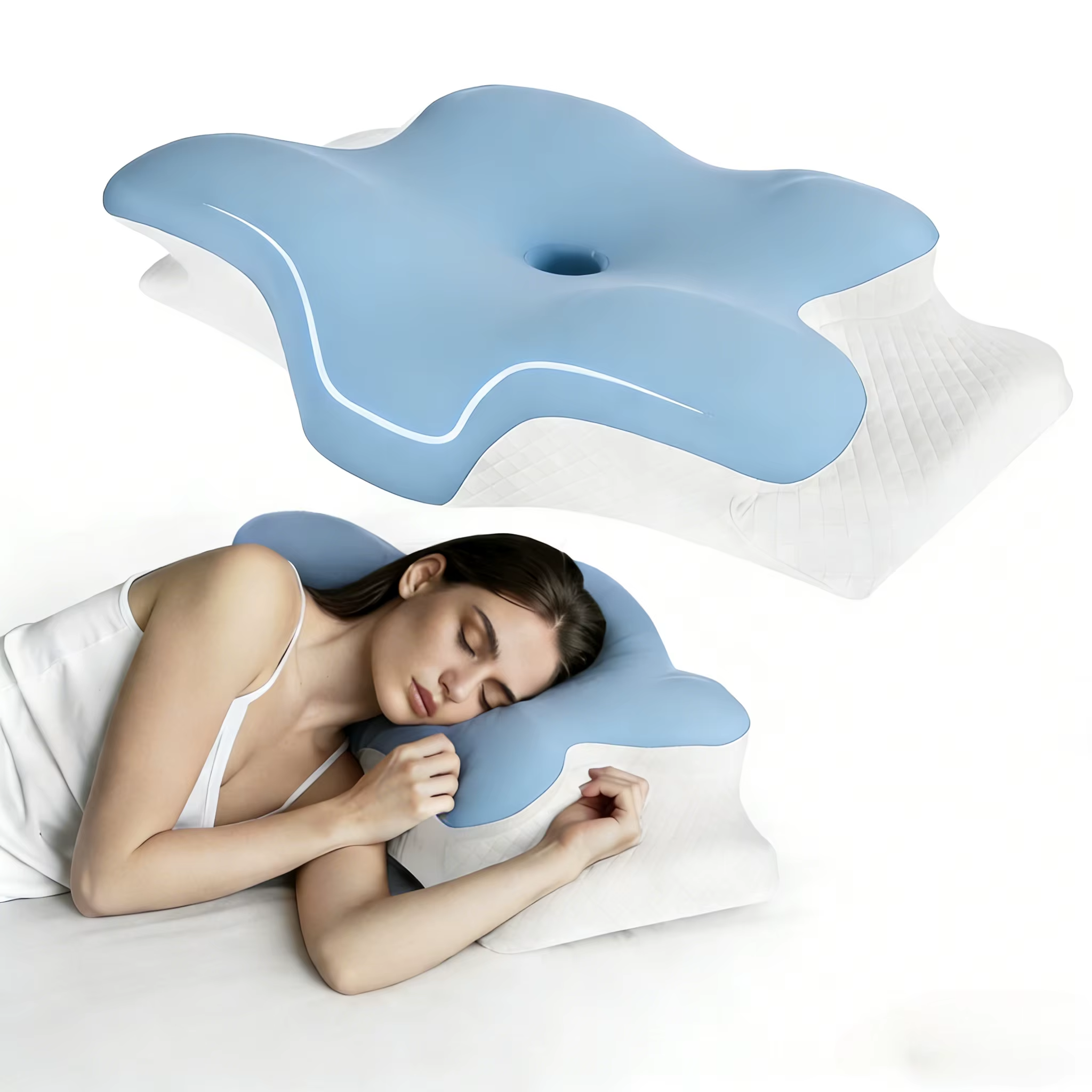 Almohada Cervical Ortopédica Viscoelástica Ergonómica para Dormir de Lado o Boca Arriba - Imagen 5