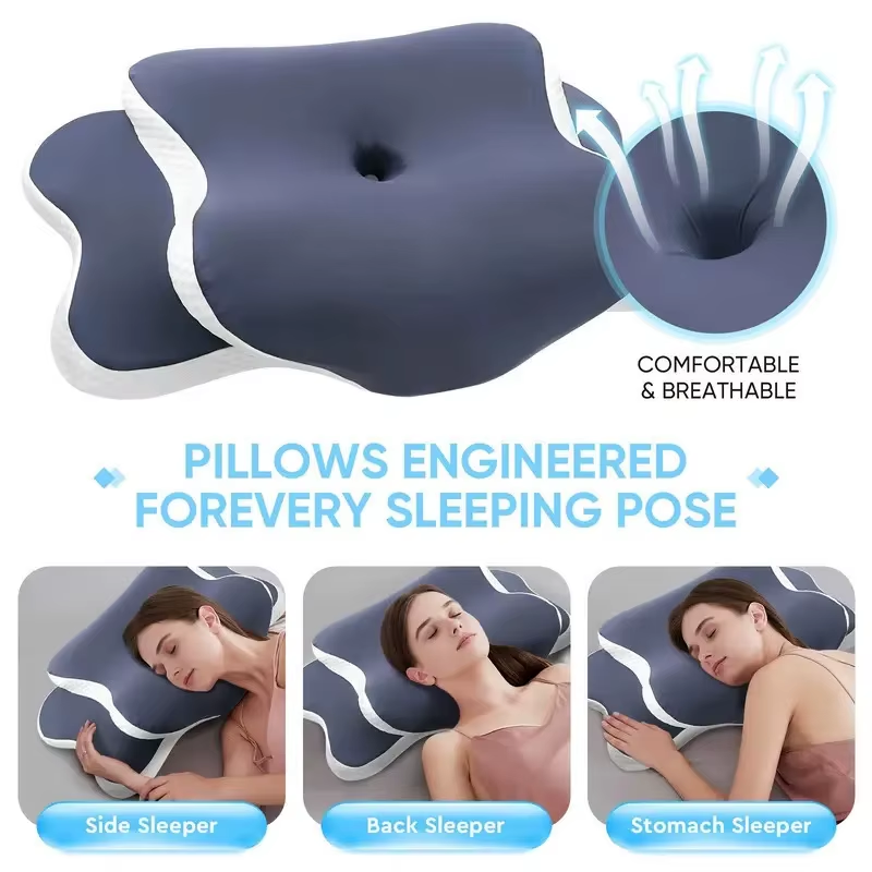 Almohada Cervical Ortopédica Viscoelástica Ergonómica para Dormir de Lado o Boca Arriba - Imagen 4